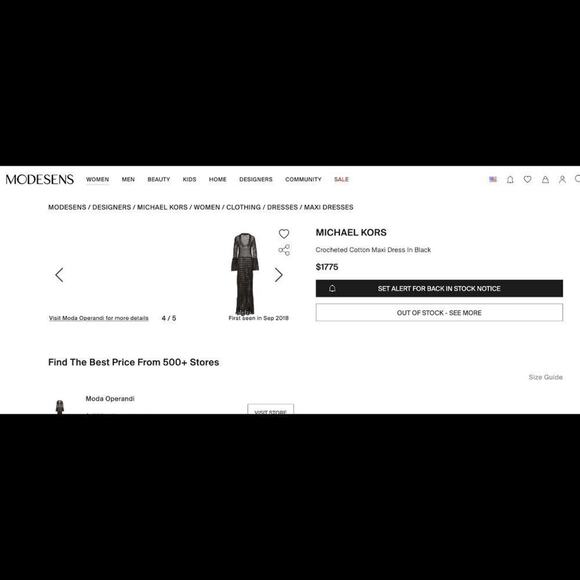 Michael Kors Collection Gold Metallic Crochet Bell Sleeve Midi Dress - Picture 8 of 8